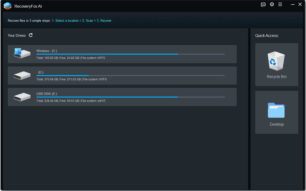 screenshot of RecoveryFox AI